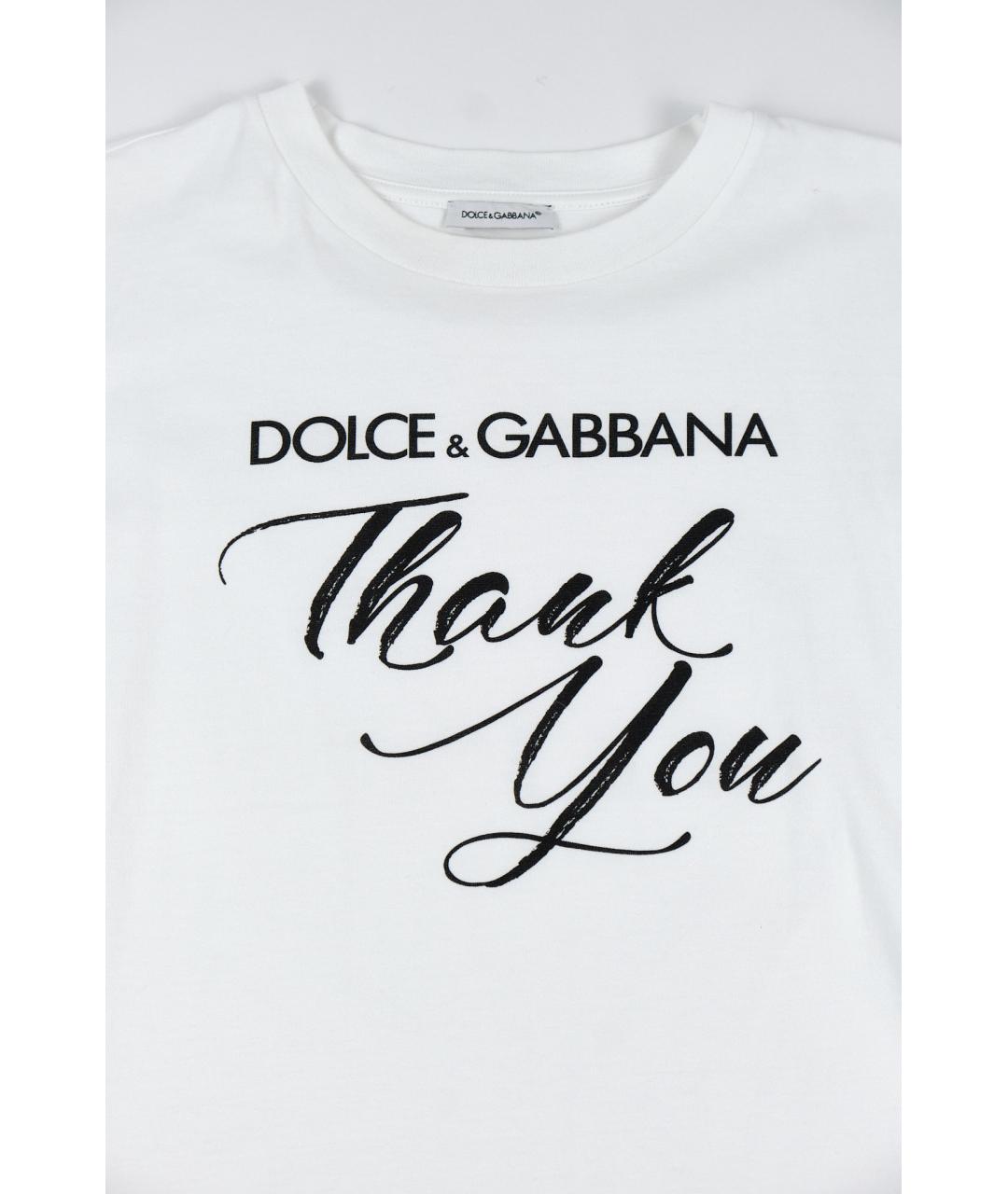DOLCE & GABBANA KIDS Белый хлопковый детская футболка / топ, фото 4