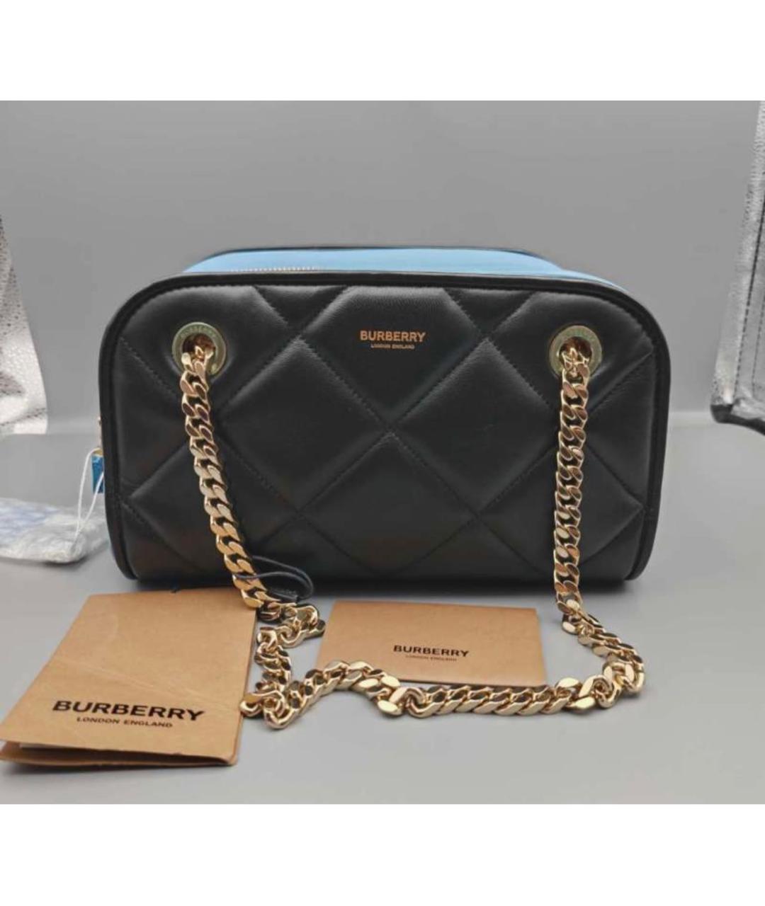 BURBERRY Черная кожаная сумка через плечо, фото 2