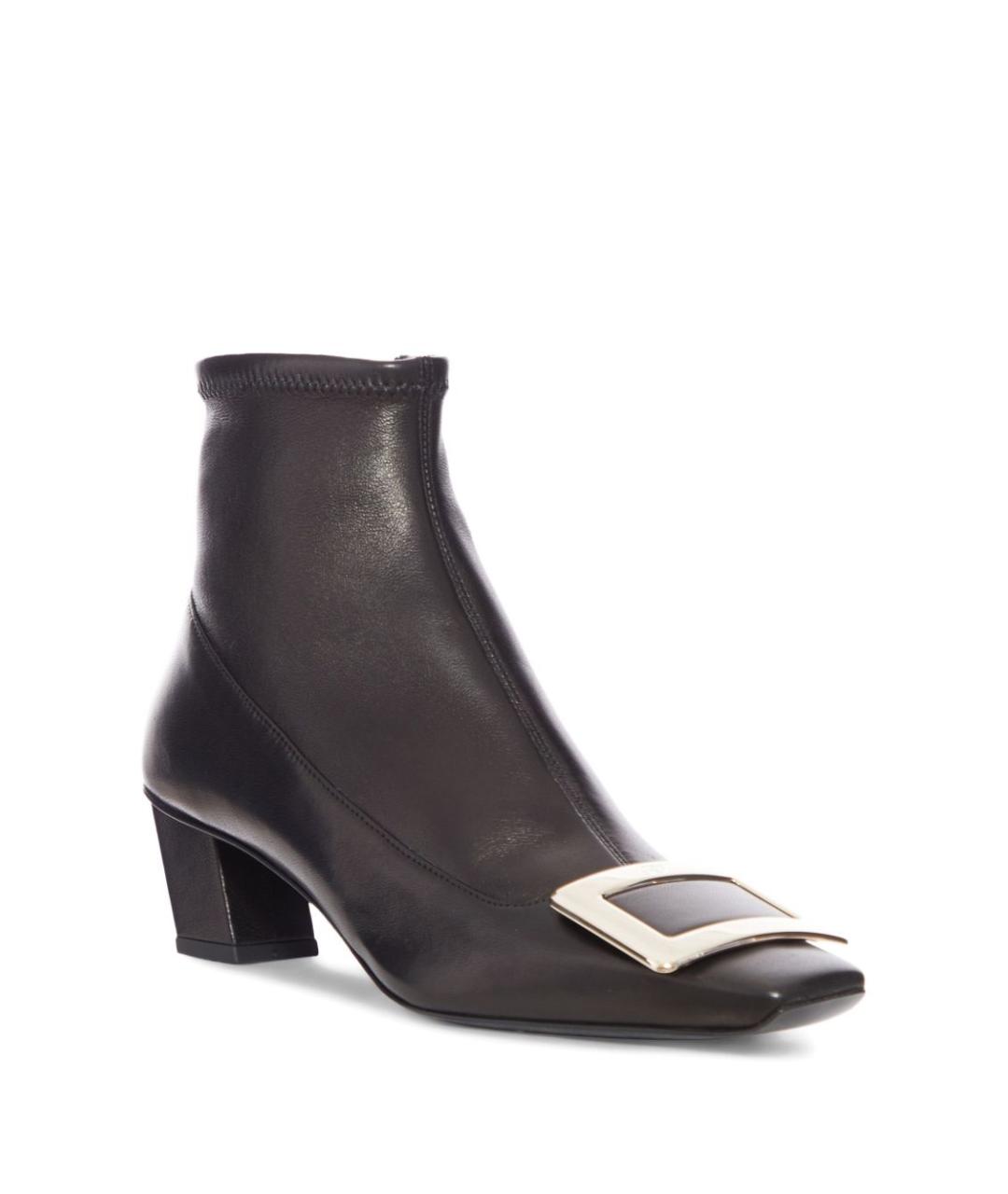 ROGER VIVIER Черные кожаные сапоги, фото 3
