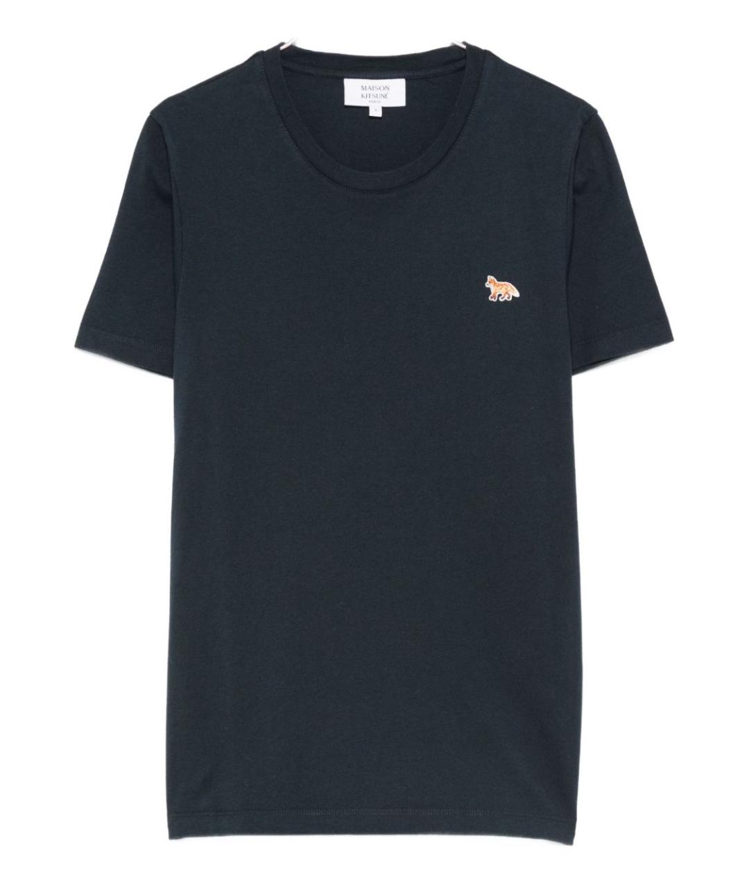 MAISON KITSUNE Синяя хлопковая футболка, фото 1