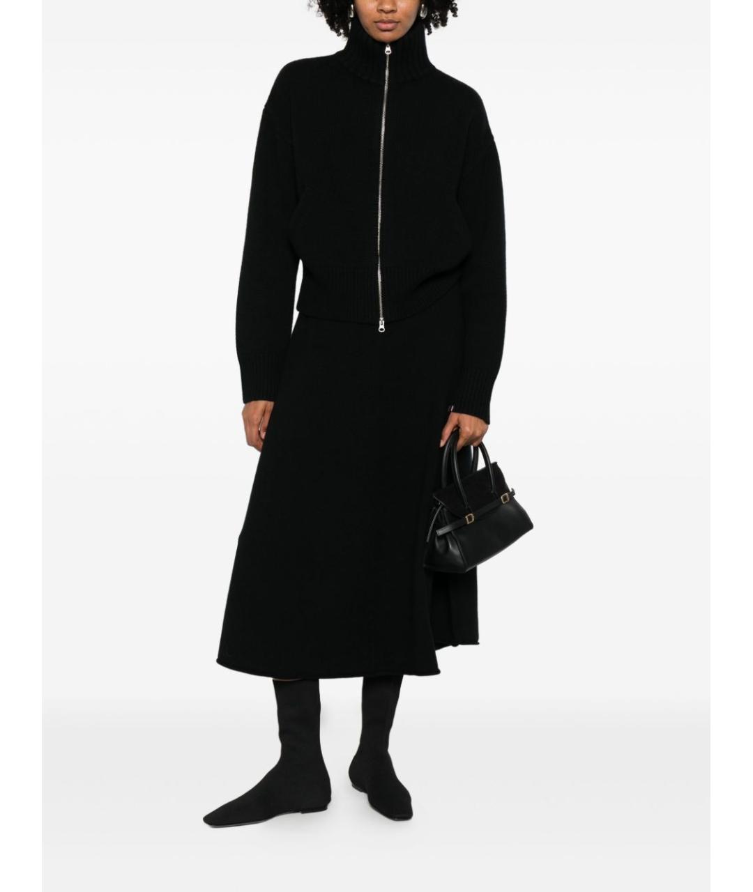 EXTREME CASHMERE Черная кашемировая юбка макси, фото 5