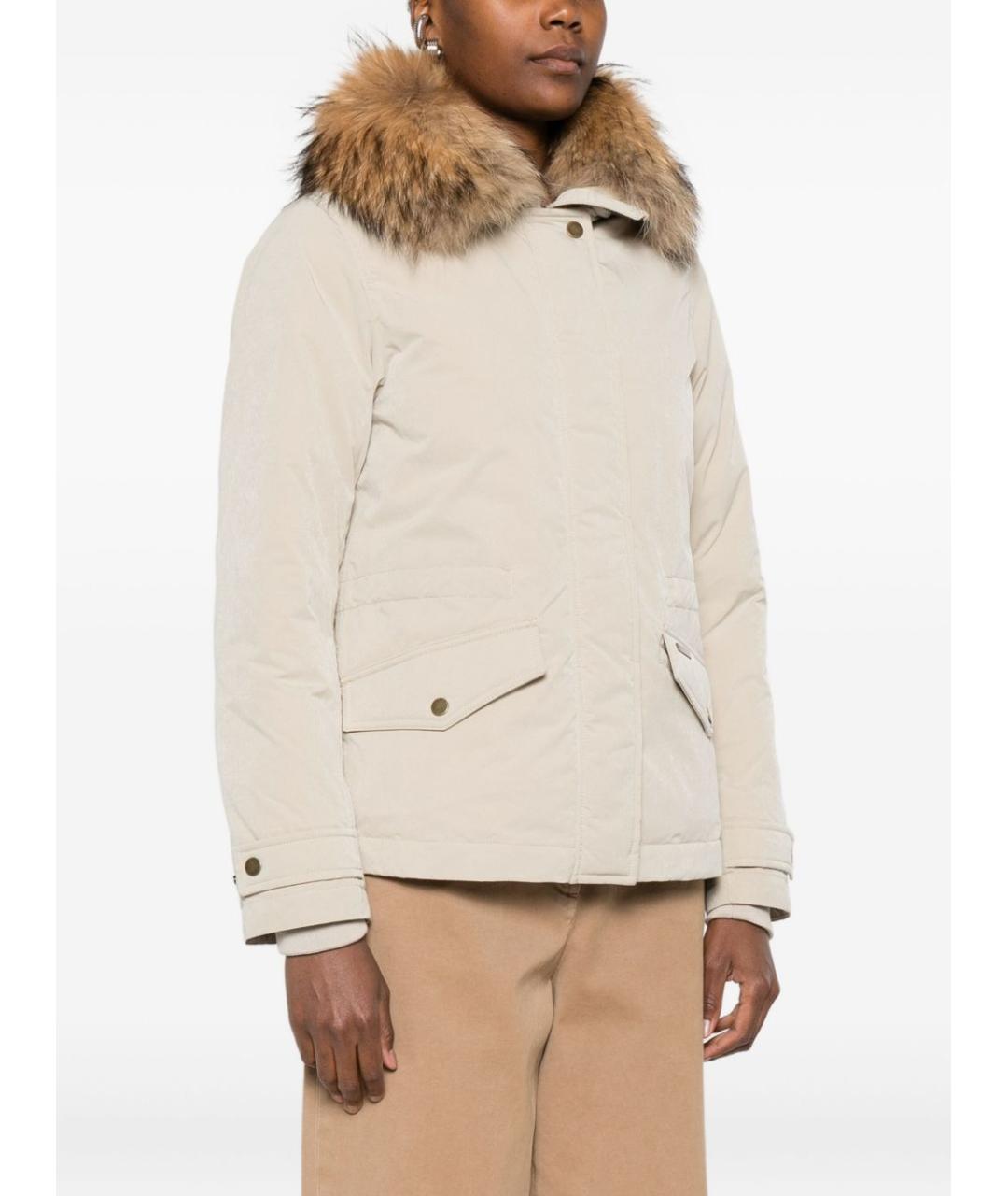 WOOLRICH Бежевая полиэстеровая куртка, фото 3
