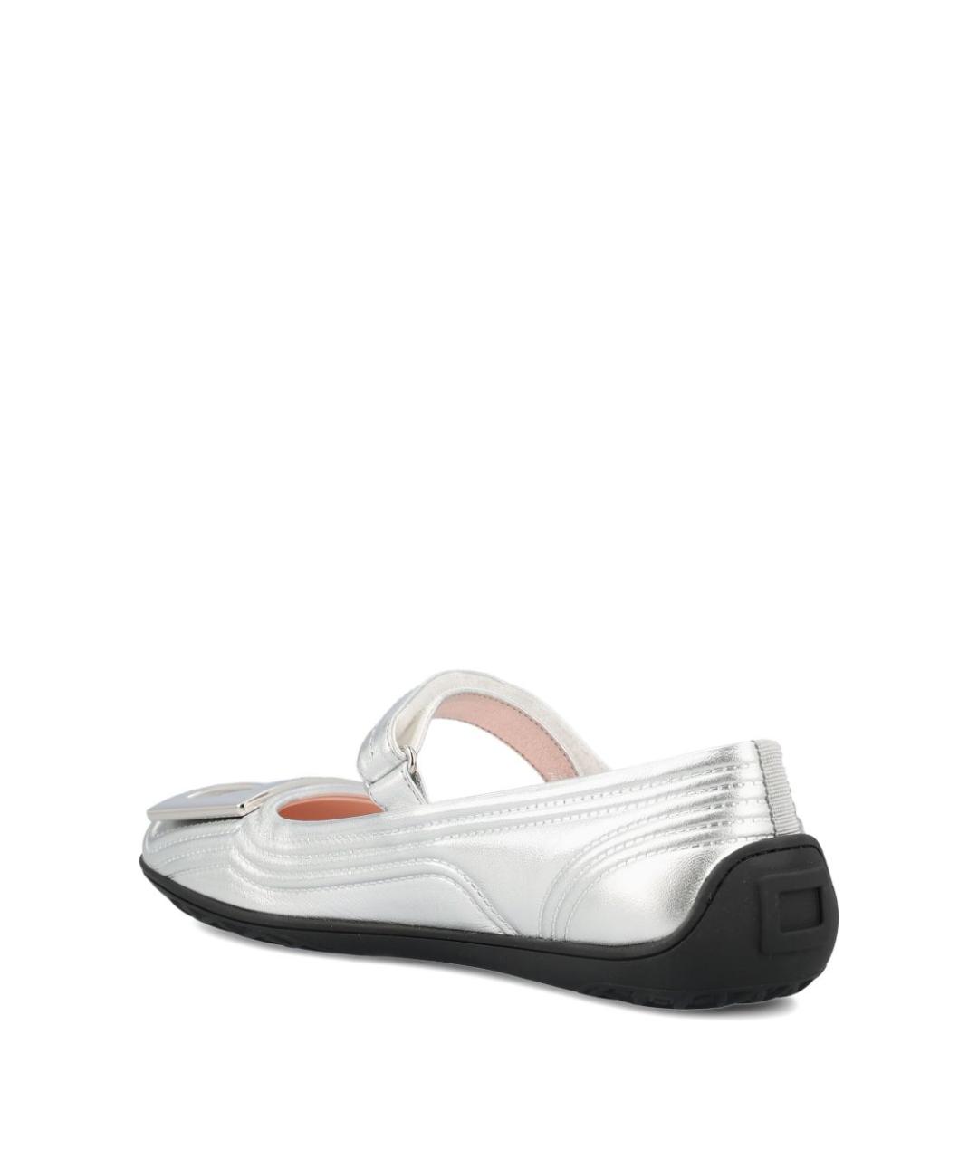 ROGER VIVIER Серебряные кожаные ботинки, фото 3