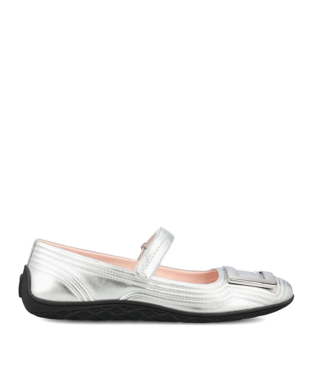 ROGER VIVIER Серебряные кожаные ботинки, фото 1
