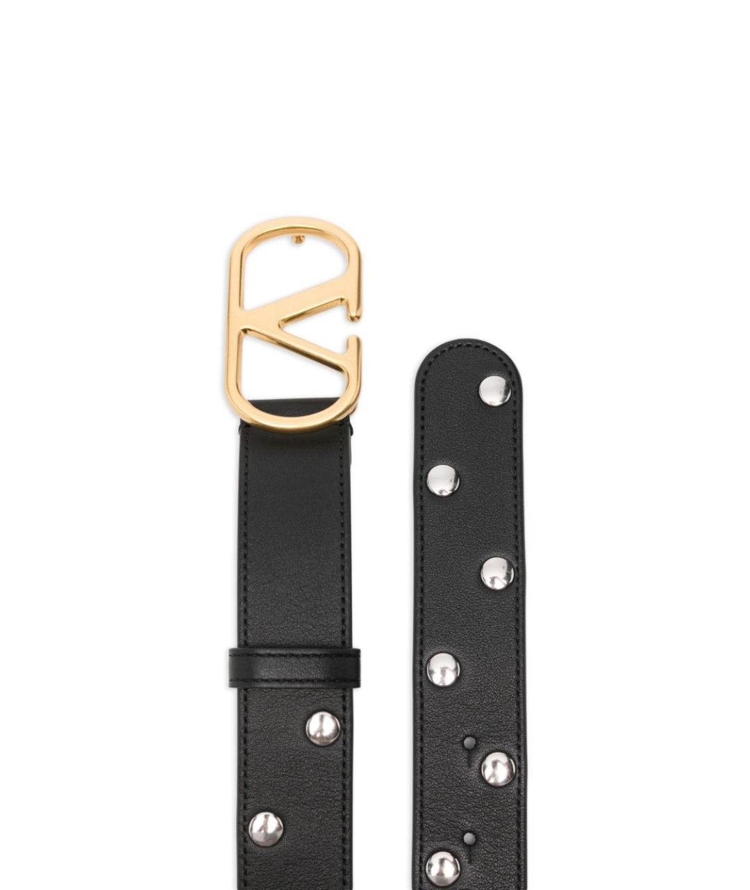 VALENTINO Черный кожаный ремень, фото 3