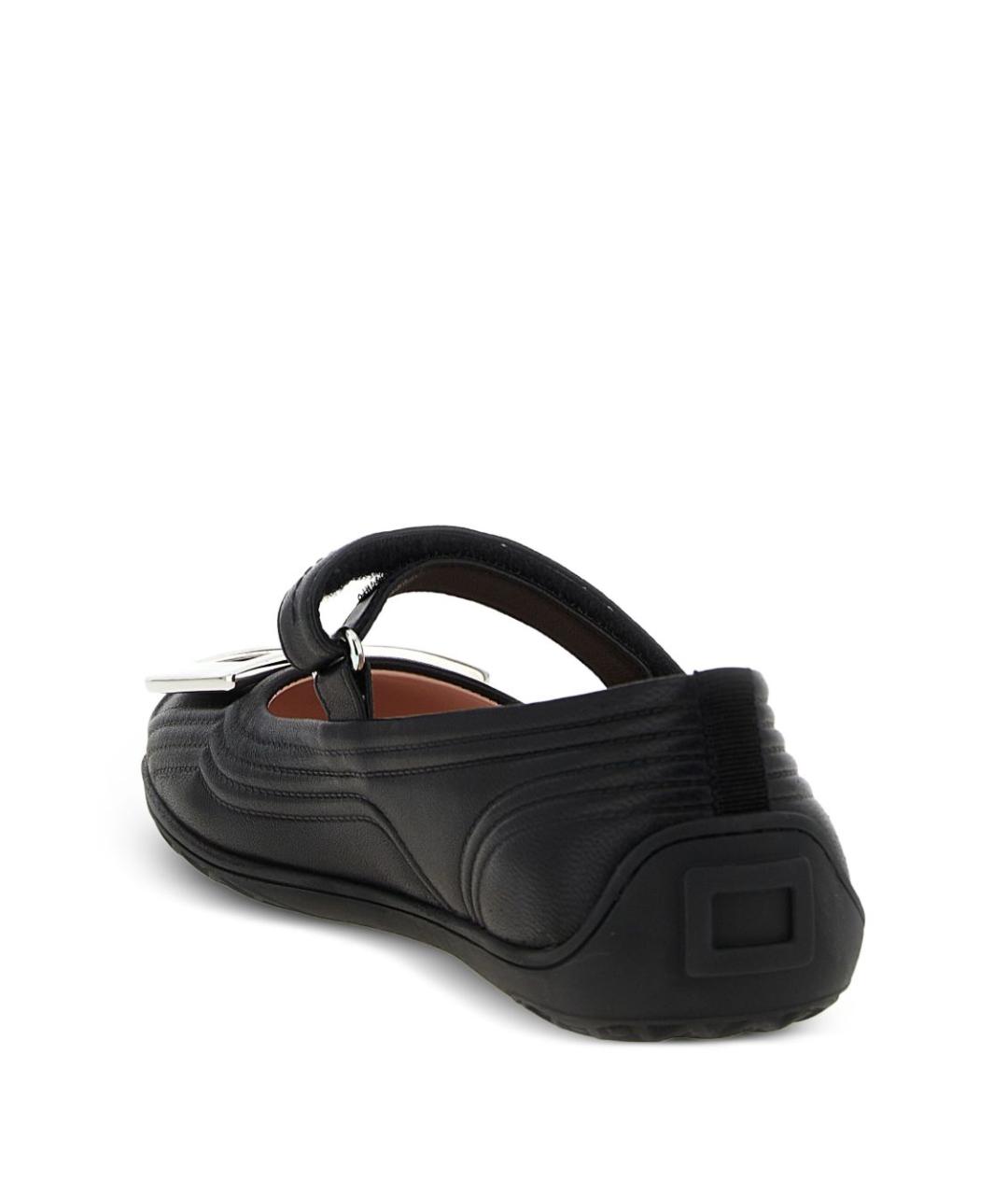 ROGER VIVIER Черные кожаные балетки, фото 3