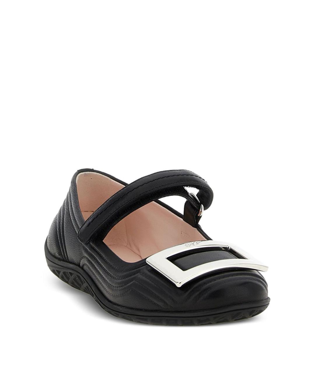 ROGER VIVIER Черные кожаные балетки, фото 4