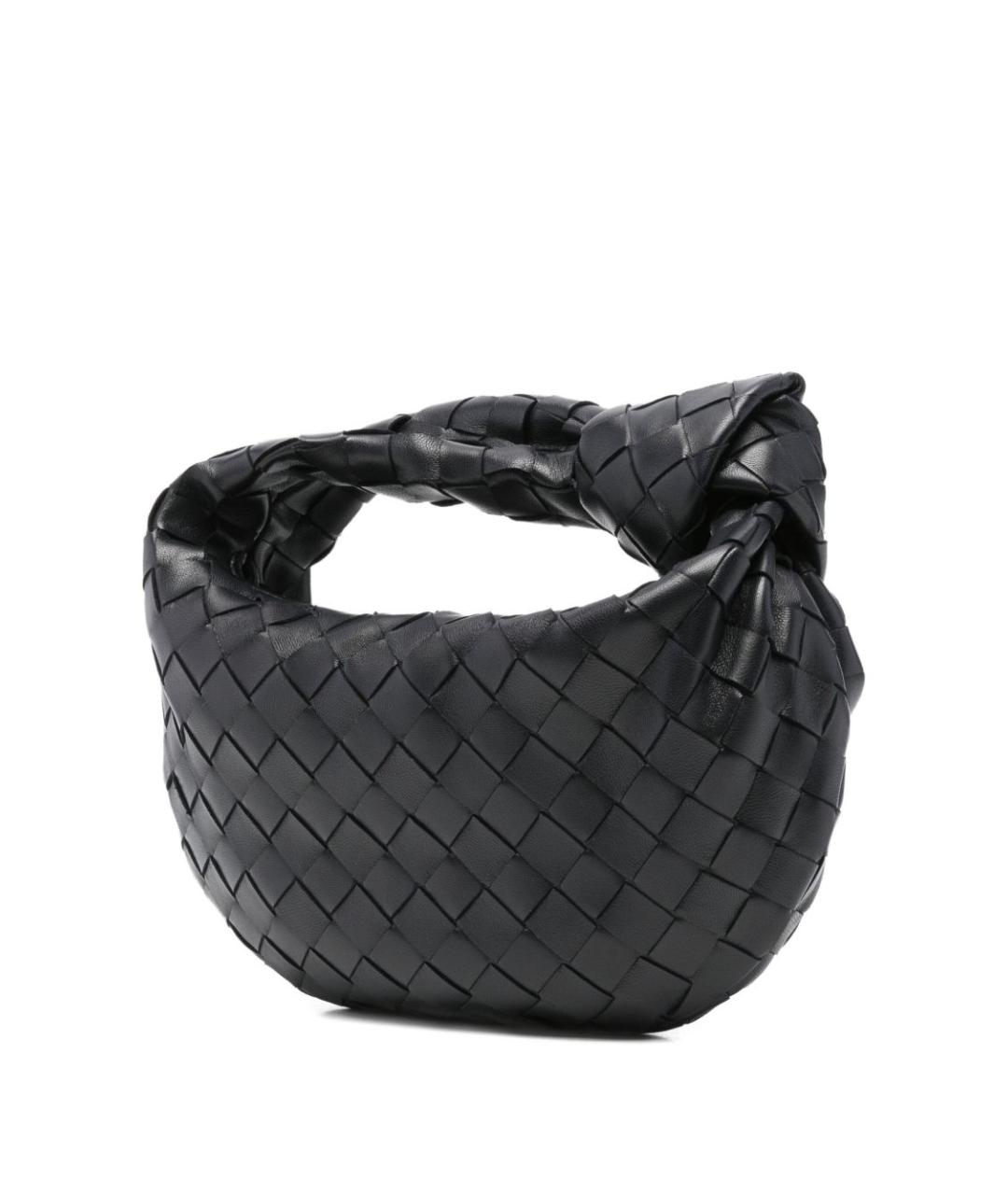 BOTTEGA VENETA Темно-синяя кожаная сумка с короткими ручками, фото 4