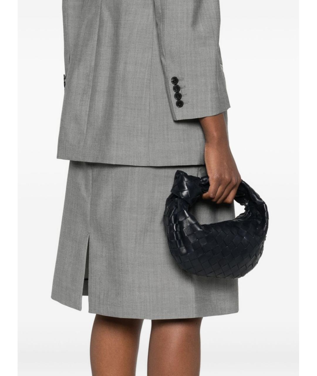 BOTTEGA VENETA Темно-синяя кожаная сумка с короткими ручками, фото 2