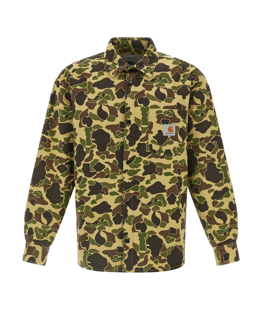 CARHARTT WIP Хаки хлопковая кэжуал рубашка, фото 1