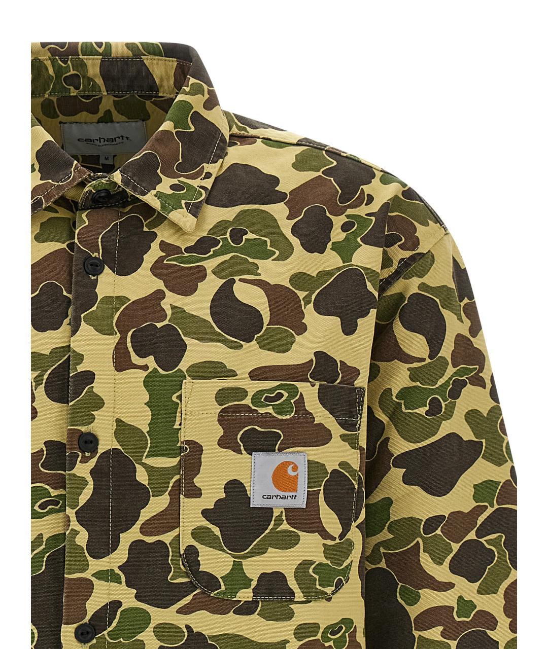 CARHARTT WIP Хаки хлопковая кэжуал рубашка, фото 3