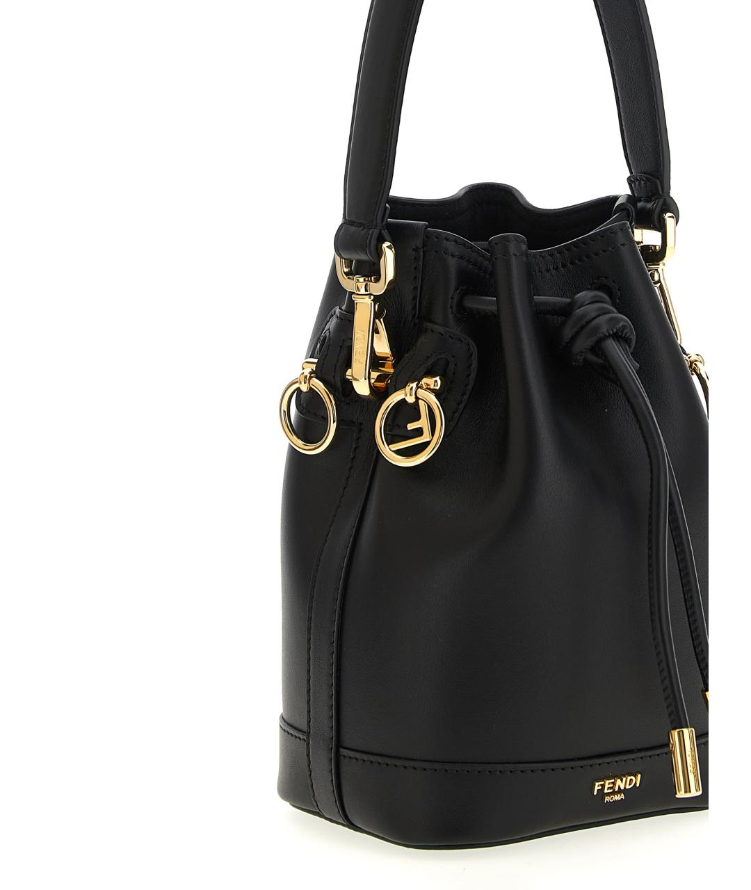 FENDI Черная кожаная сумка тоут, фото 3