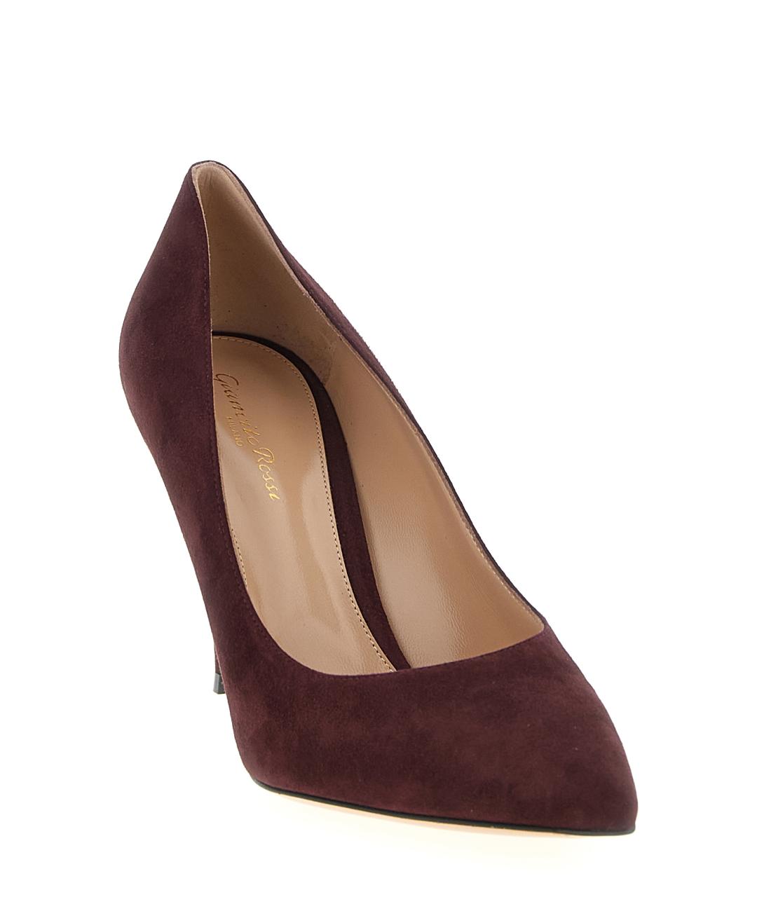 GIANVITO ROSSI Бордовые замшевые туфли, фото 2