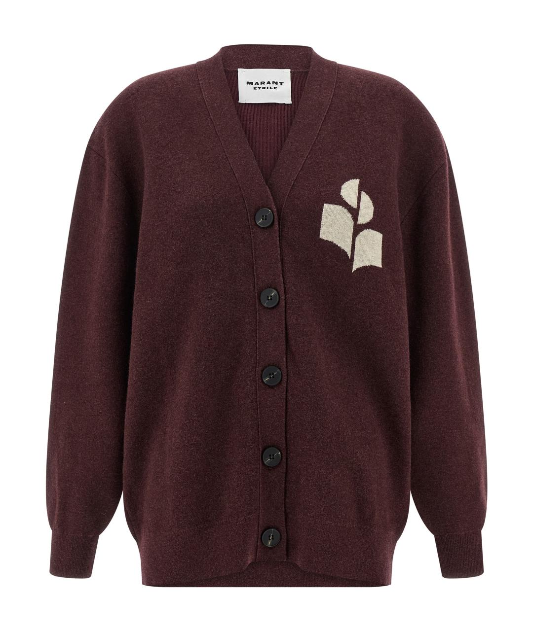 ISABEL MARANT ETOILE Бордовый хлопковый кардиган, фото 1