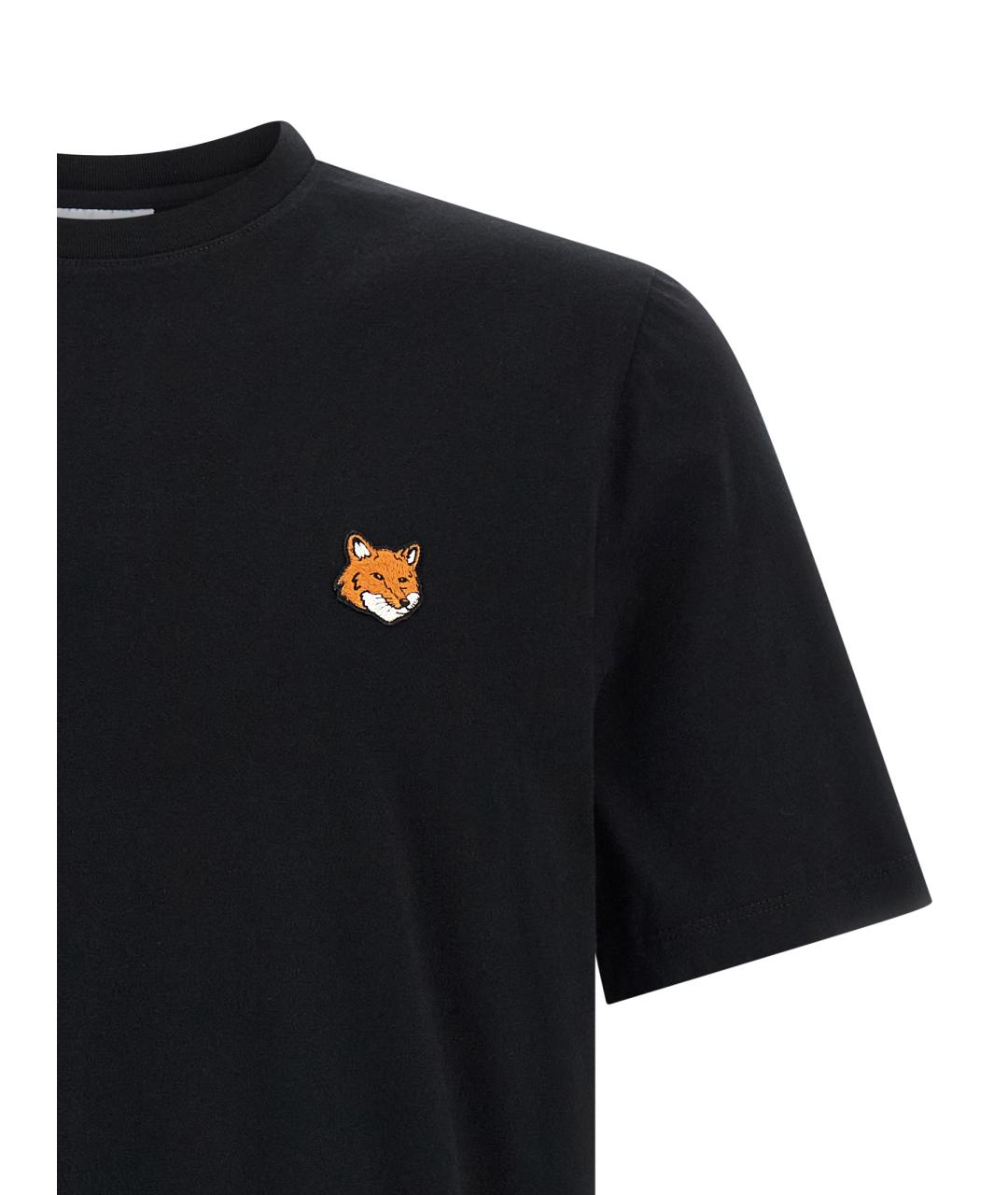 MAISON KITSUNE Черная хлопковая футболка, фото 3