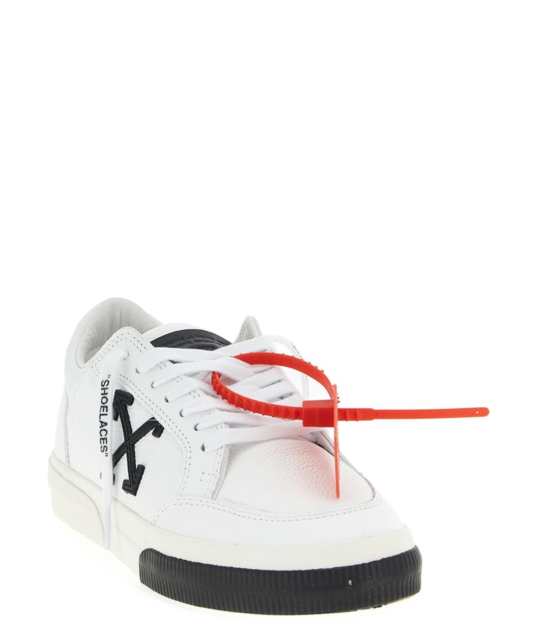 OFF-WHITE Белые кожаные низкие кроссовки / кеды, фото 3