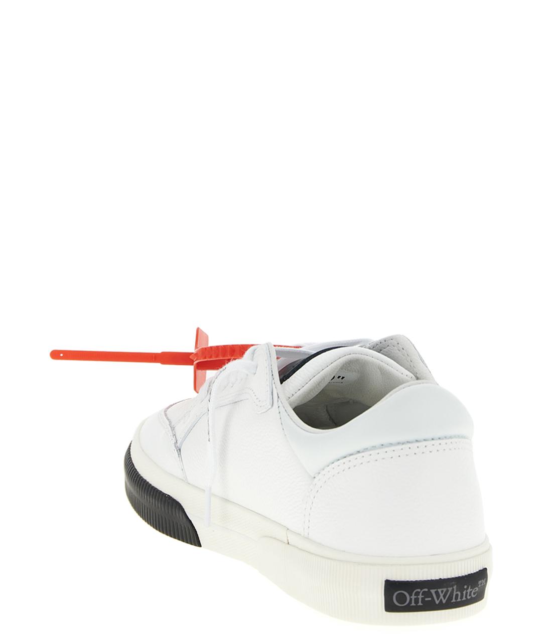 OFF-WHITE Белые кожаные низкие кроссовки / кеды, фото 4