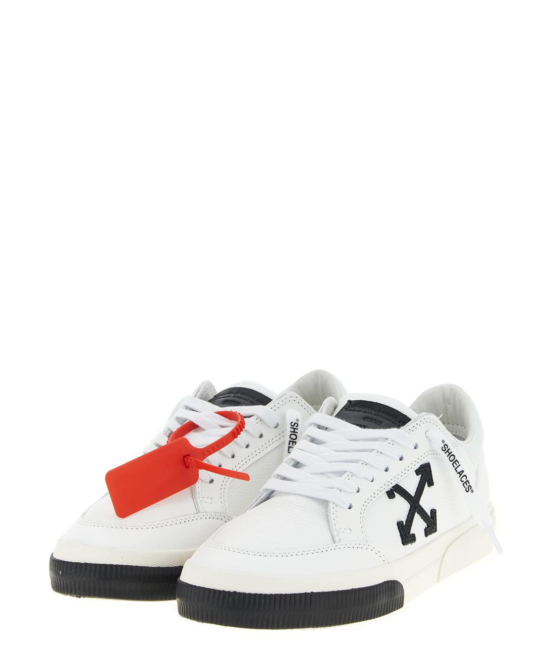 OFF-WHITE Белые кожаные низкие кроссовки / кеды, фото 2