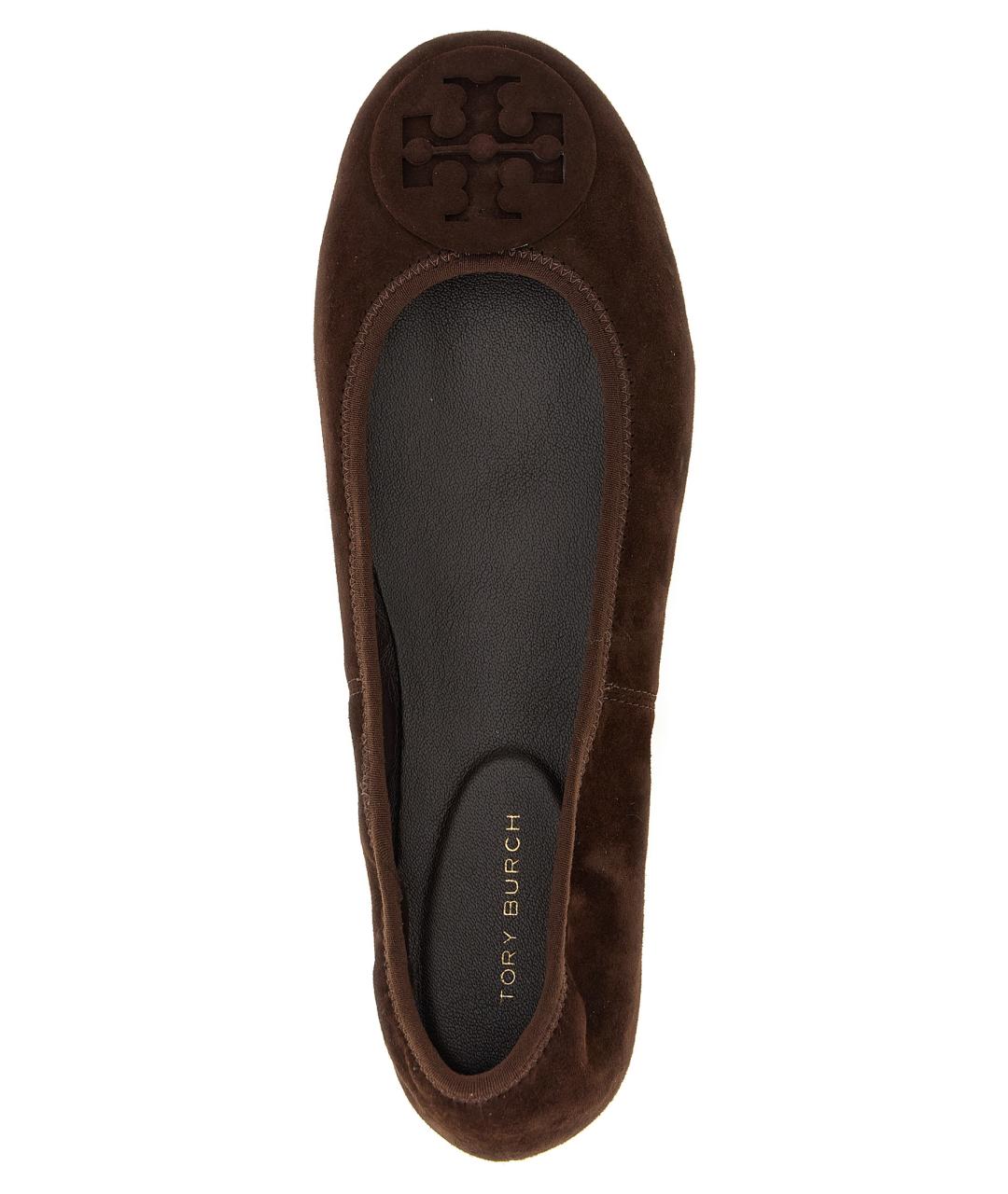 TORY BURCH Коричневые замшевые балетки, фото 4