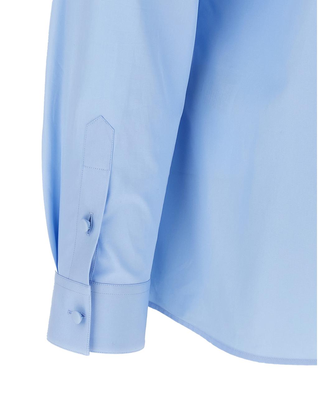 VALENTINO Голубая хлопковая кэжуал рубашка, фото 4