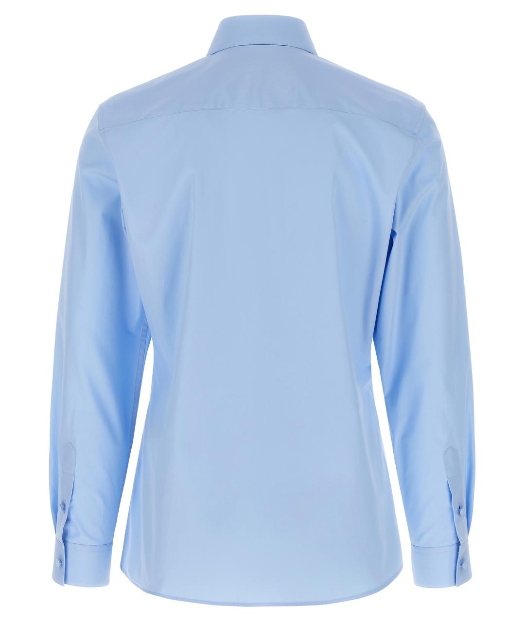 VALENTINO Голубая хлопковая кэжуал рубашка, фото 2