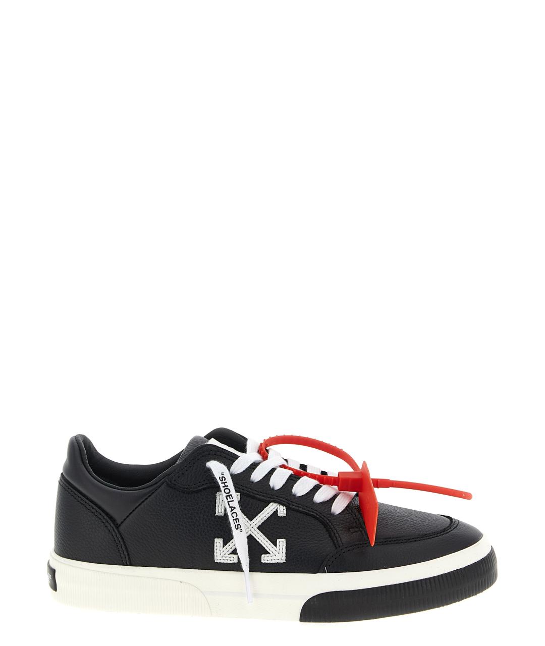 OFF-WHITE Черные кожаные низкие кроссовки / кеды, фото 1
