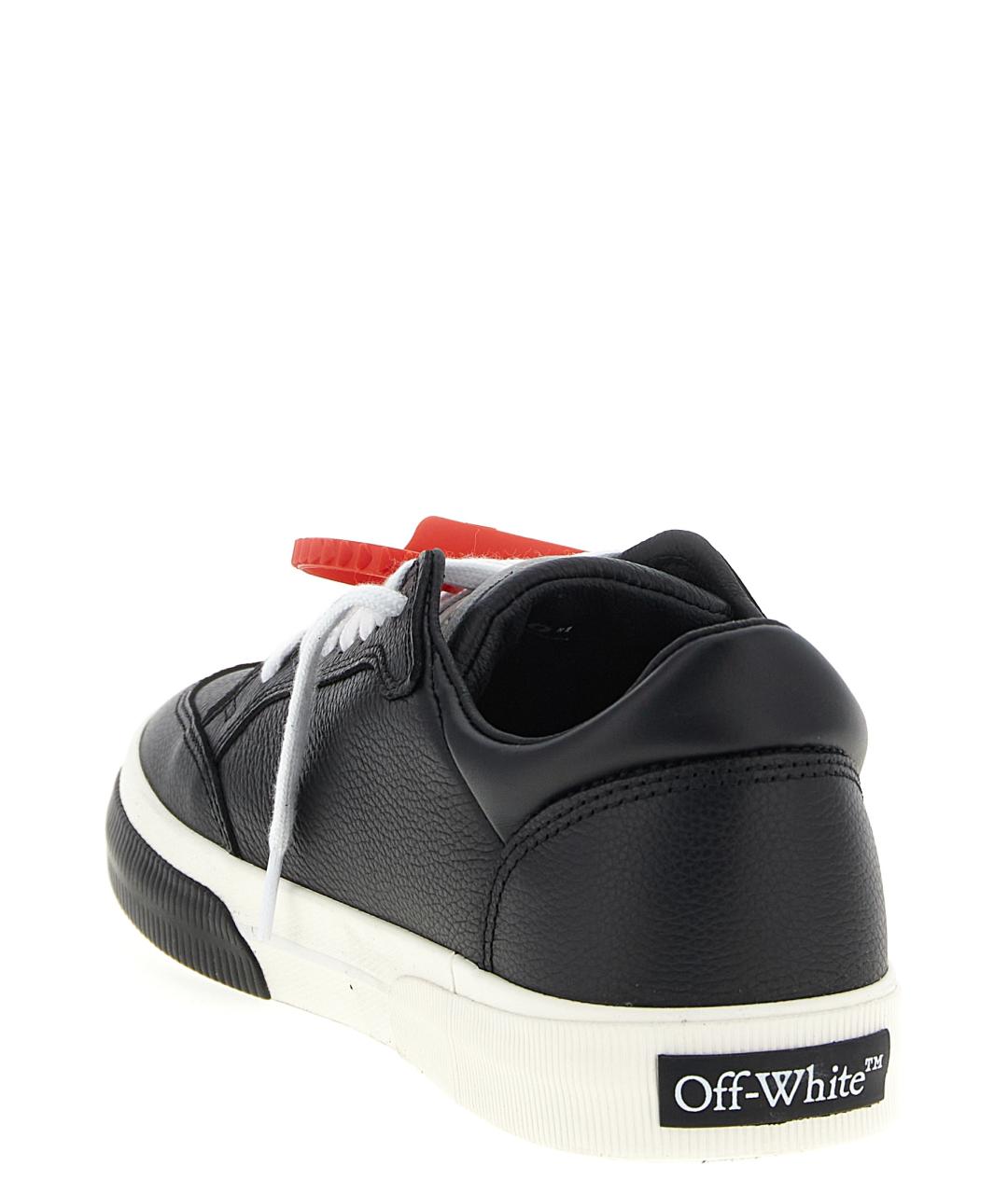 OFF-WHITE Черные кожаные низкие кроссовки / кеды, фото 4