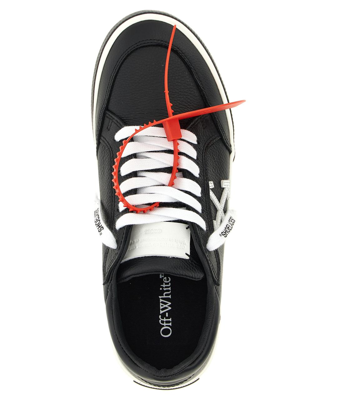 OFF-WHITE Черные кожаные низкие кроссовки / кеды, фото 5