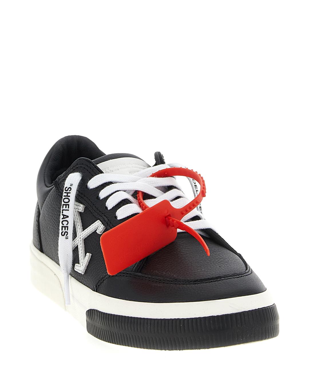 OFF-WHITE Черные кожаные низкие кроссовки / кеды, фото 3