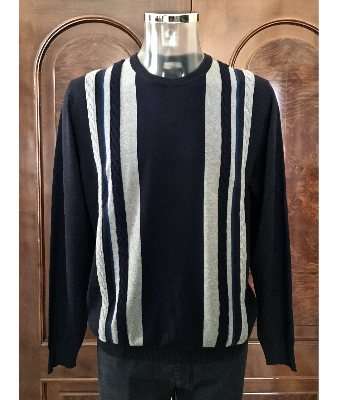 BILANCIONI Темно-синий шерстяной джемпер / свитер, фото 9