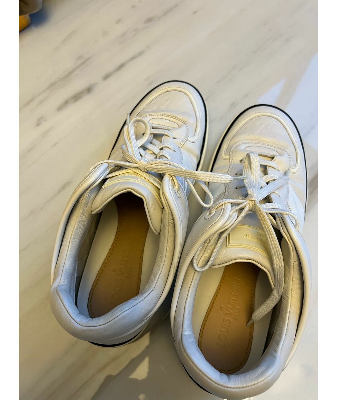 LOUIS VUITTON PRE-OWNED Белые кожаные низкие кроссовки / кеды, фото 3