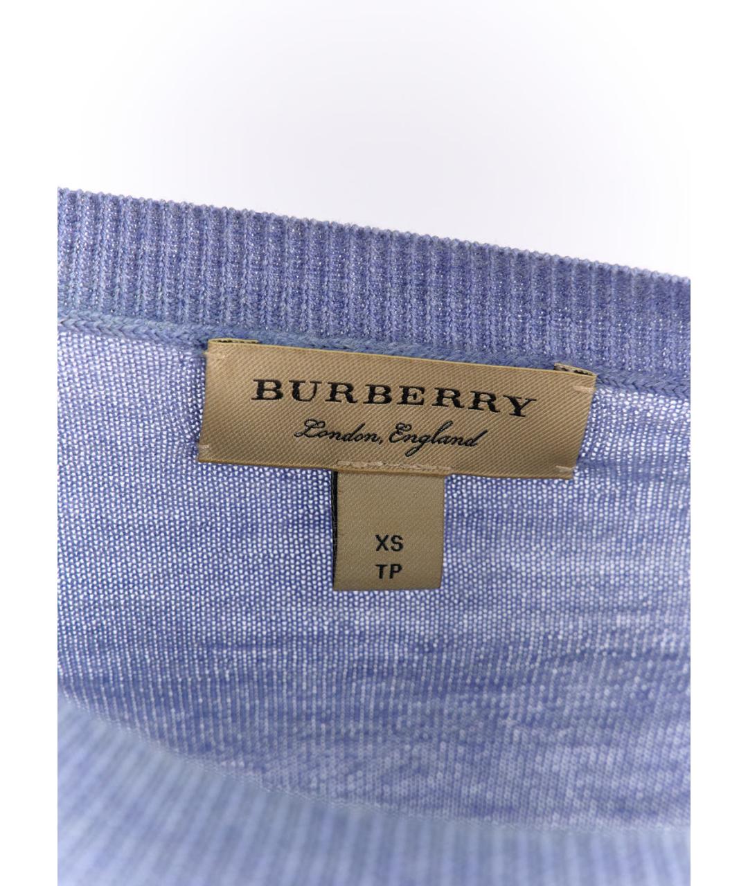 BURBERRY Голубой шерстяной джемпер / свитер, фото 3