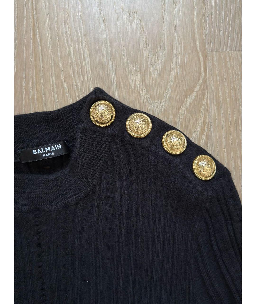 BALMAIN Черное кашемировое повседневное платье, фото 3