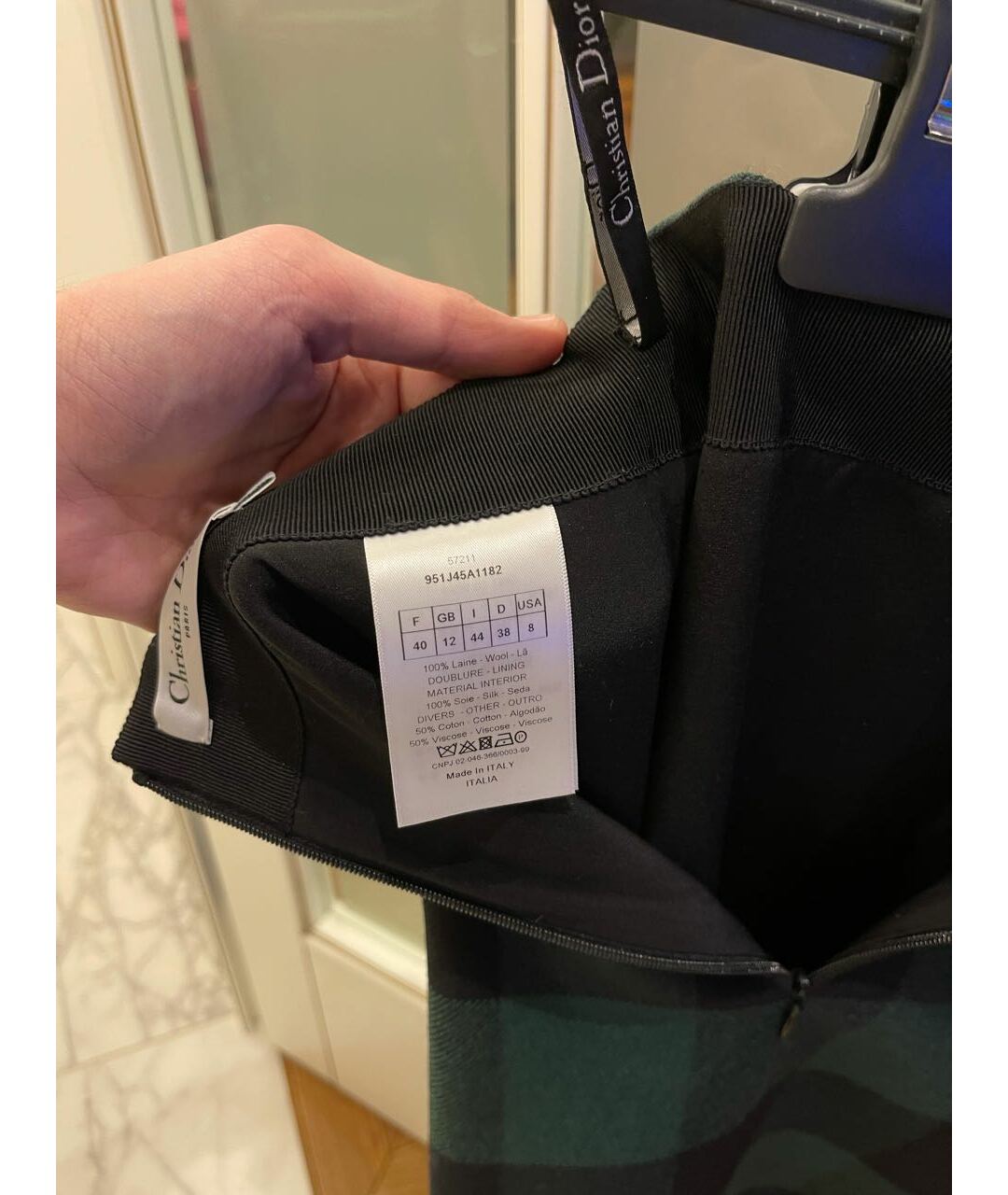 CHRISTIAN DIOR Зеленая юбка миди, фото 2