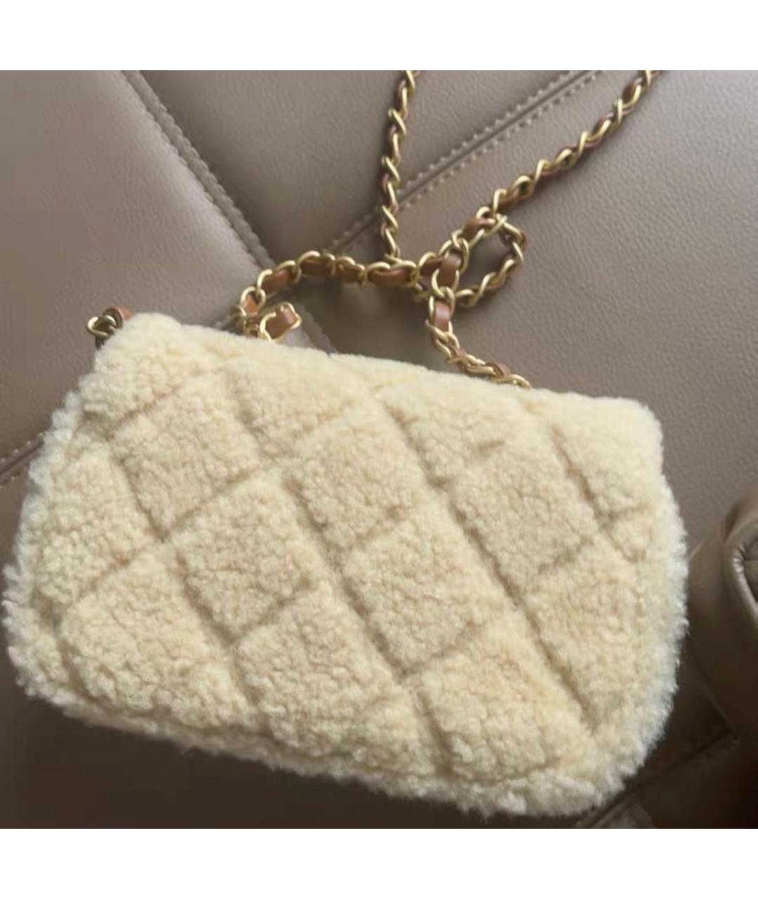 CHANEL Бежевая кожаная сумка через плечо, фото 2