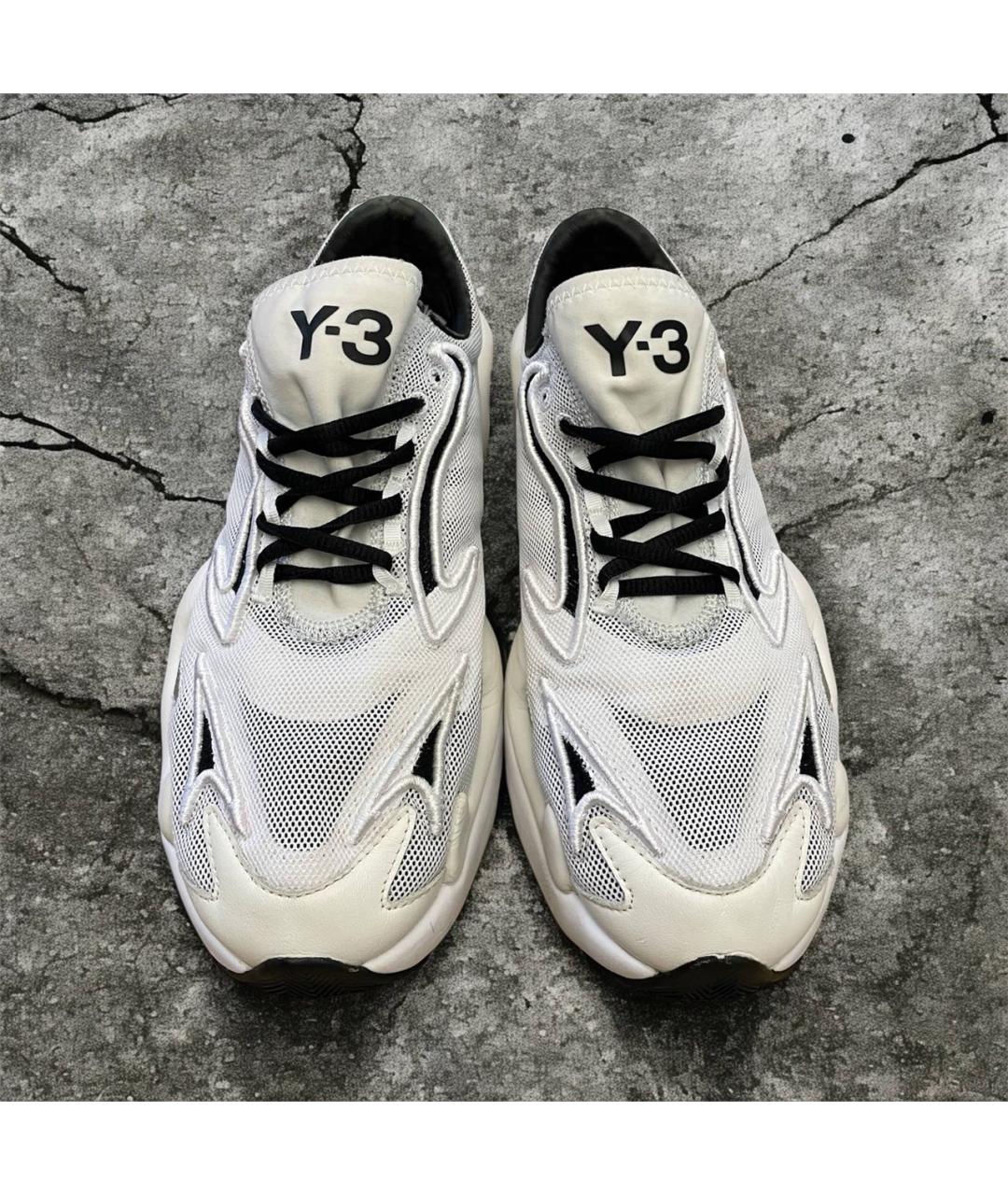 Y-3 Белые текстильные низкие кроссовки / кеды, фото 2