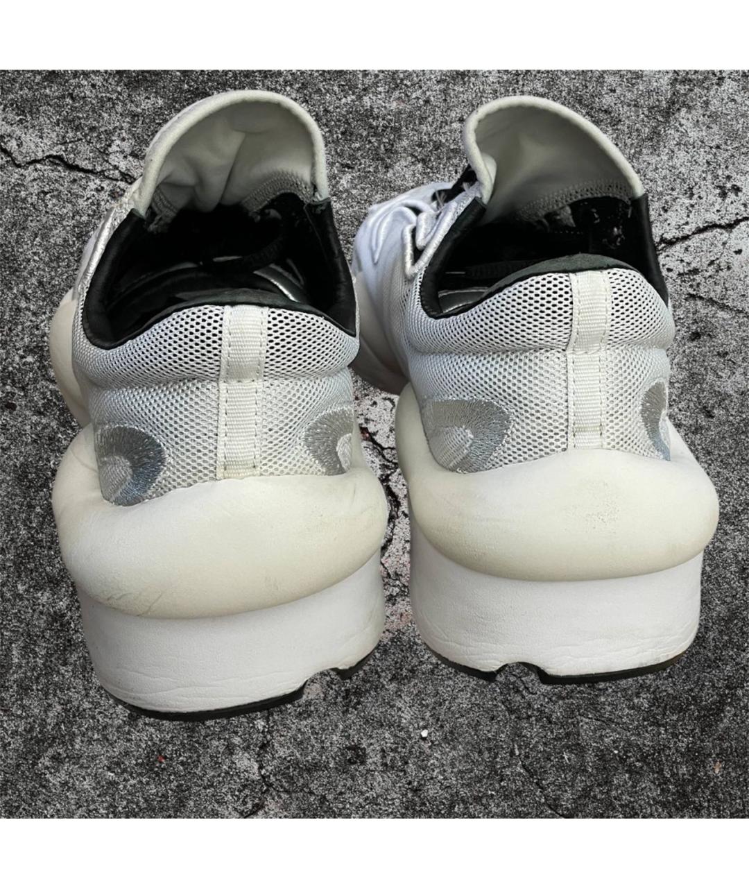 Y-3 Белые текстильные низкие кроссовки / кеды, фото 4