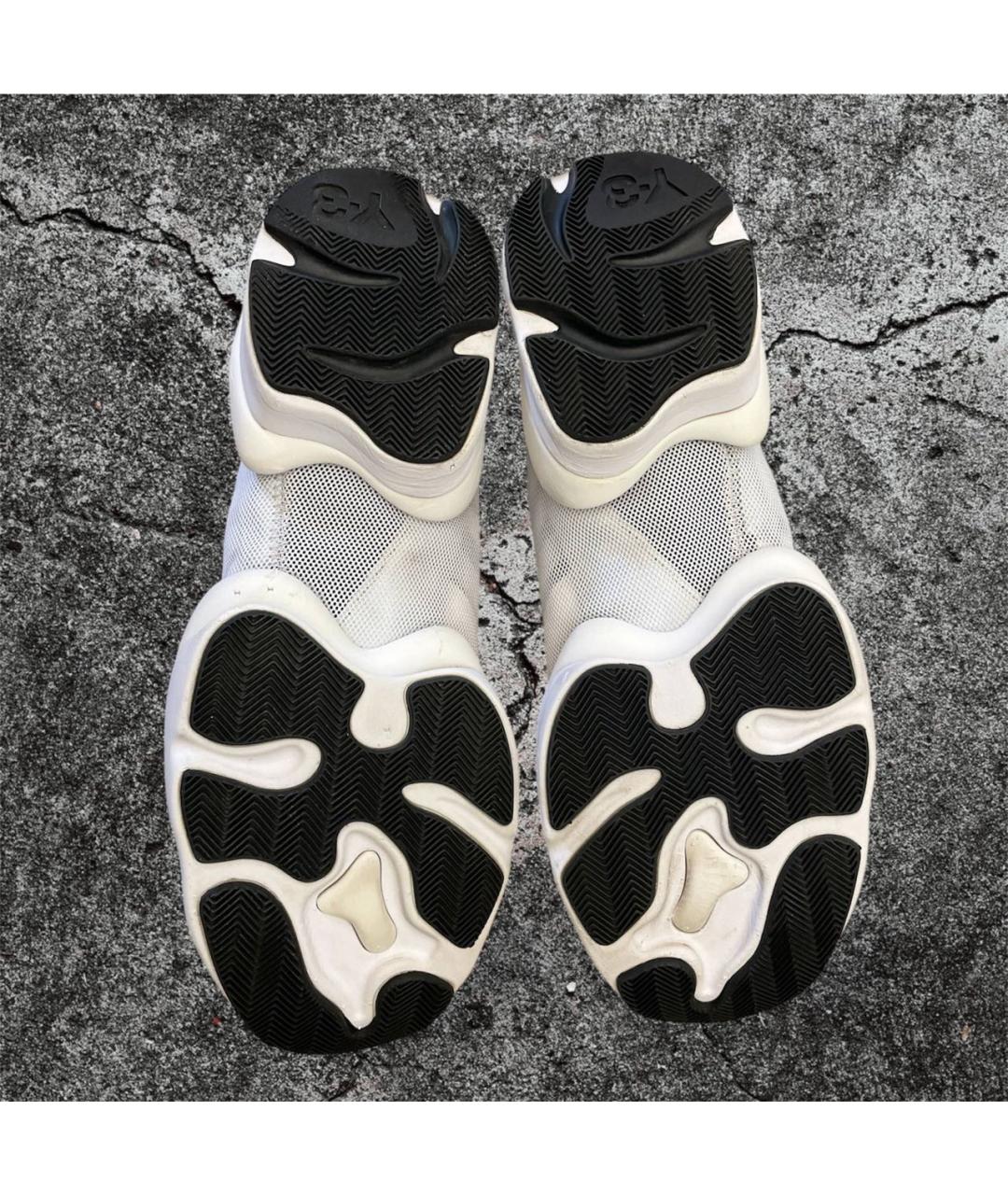 Y-3 Белые текстильные низкие кроссовки / кеды, фото 7