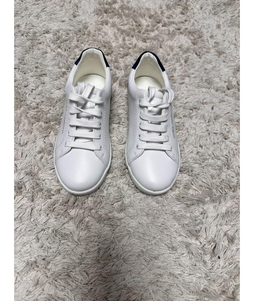 DOLCE & GABBANA KIDS Белые кожаные кеды, фото 3