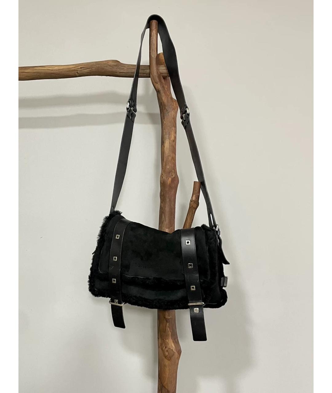 BOTTEGA VENETA Черная замшевая сумка через плечо, фото 2