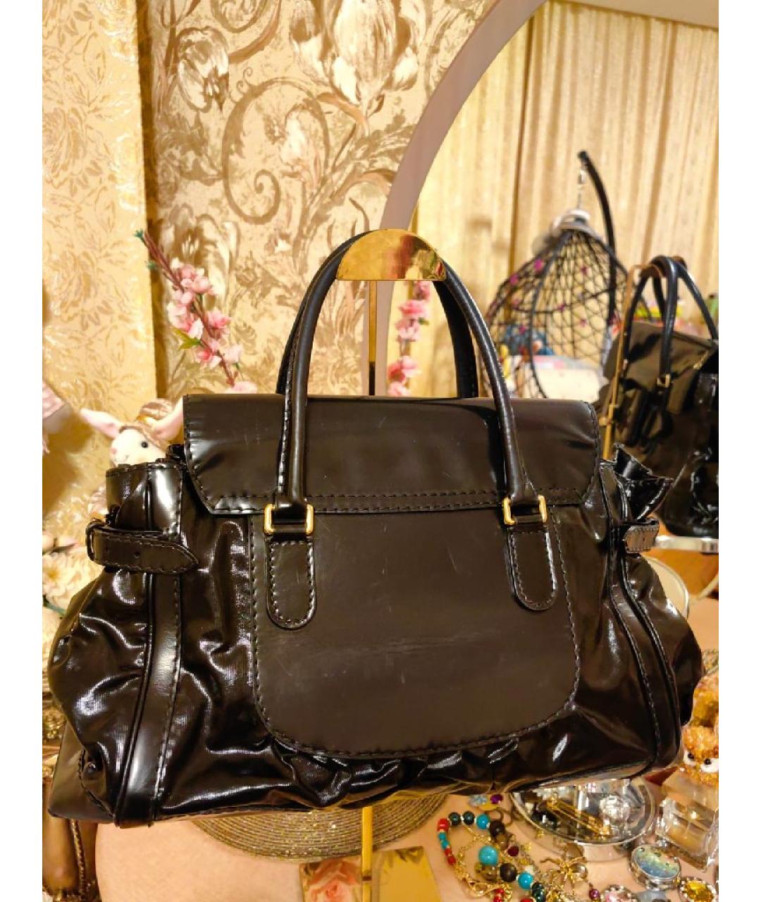 GUCCI Черная кожаная сумка с короткими ручками, фото 7