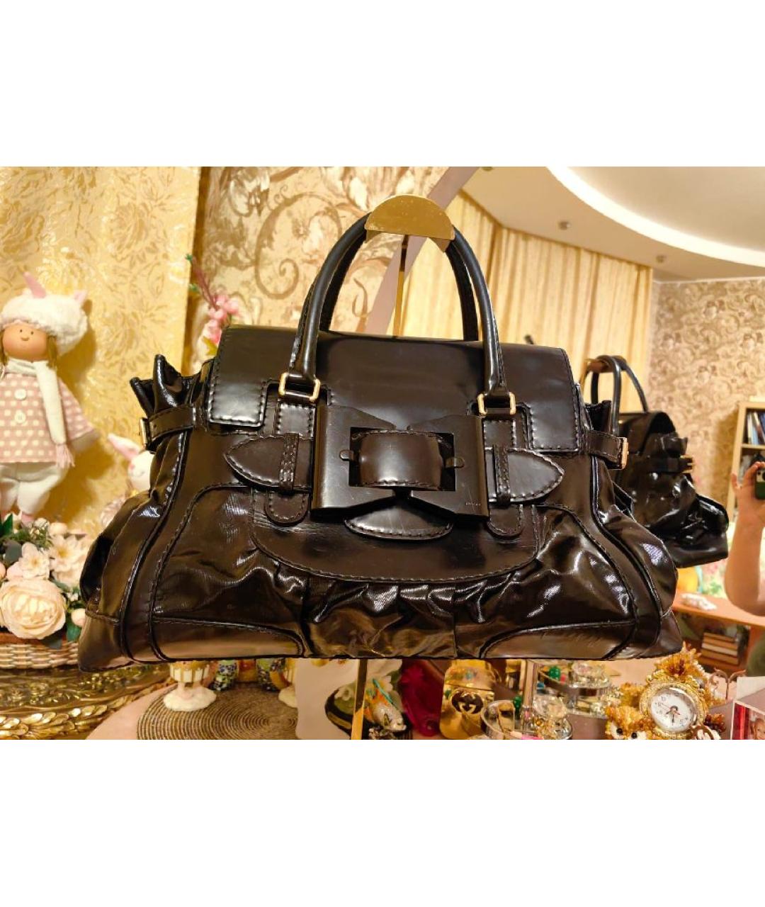 GUCCI Черная кожаная сумка с короткими ручками, фото 9