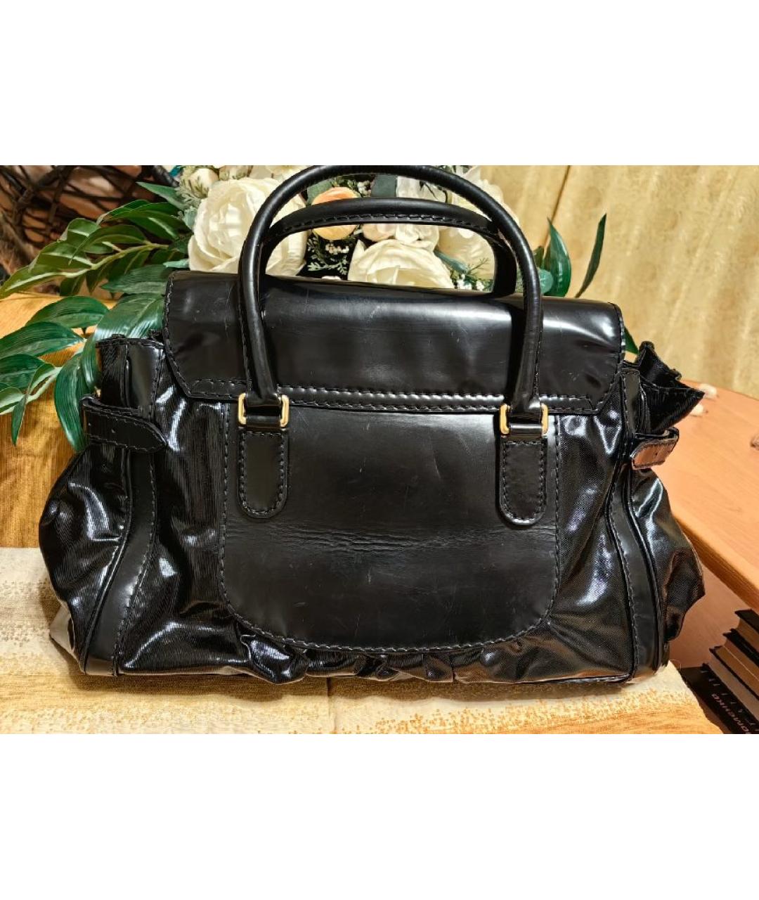 GUCCI Черная кожаная сумка с короткими ручками, фото 3