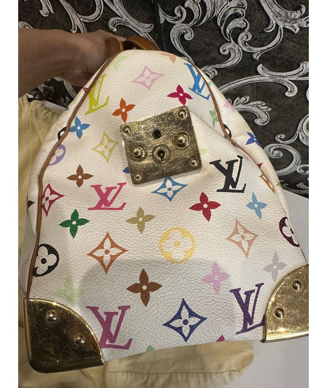 LOUIS VUITTON Белая кожаная сумка с короткими ручками, фото 2