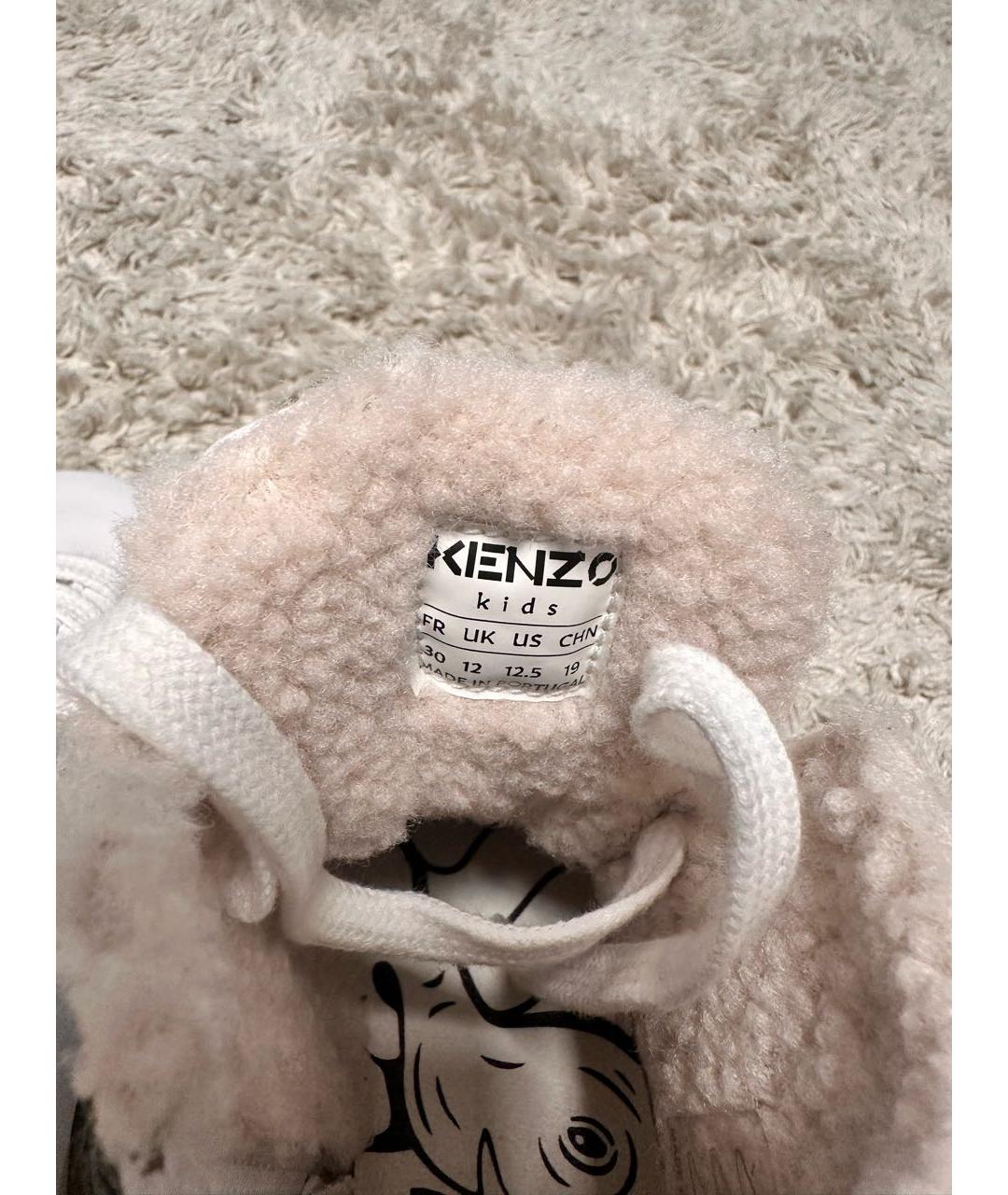 KENZO KIDS Белые кожаные кеды, фото 5