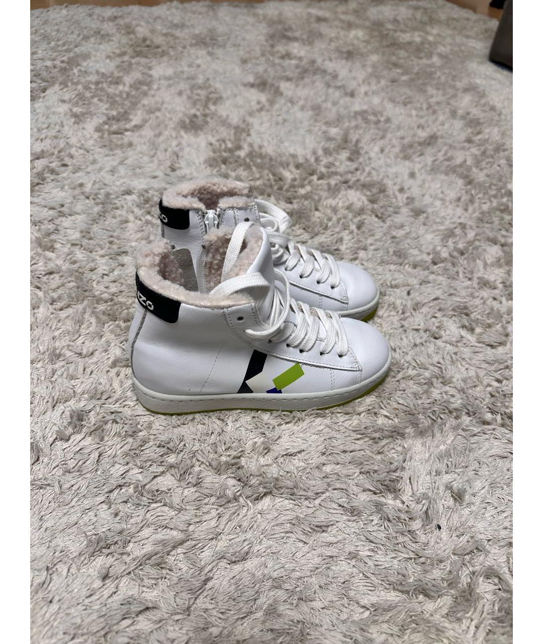 KENZO KIDS Белые кожаные кеды, фото 6