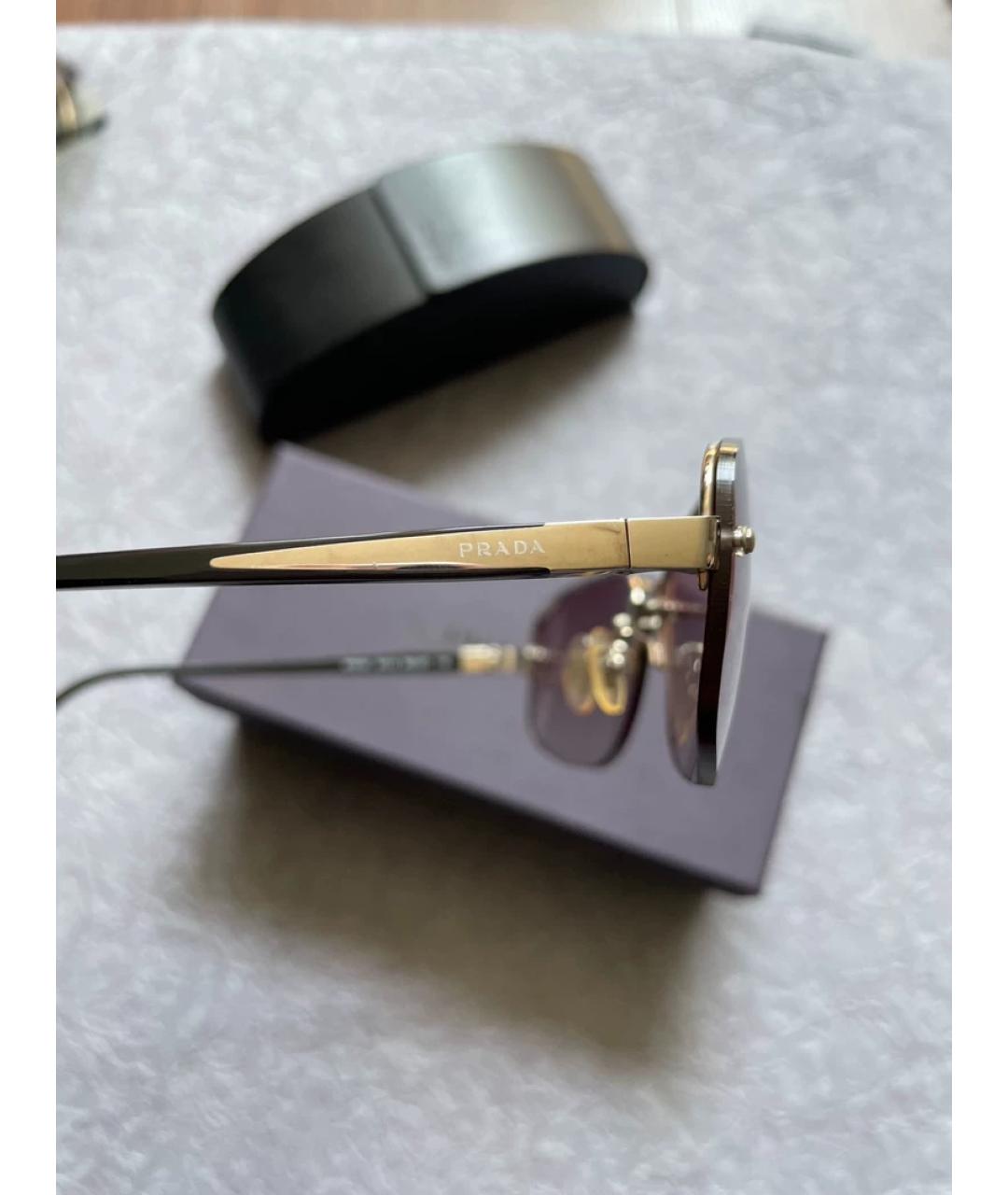 PRADA Черные пластиковые солнцезащитные очки, фото 2