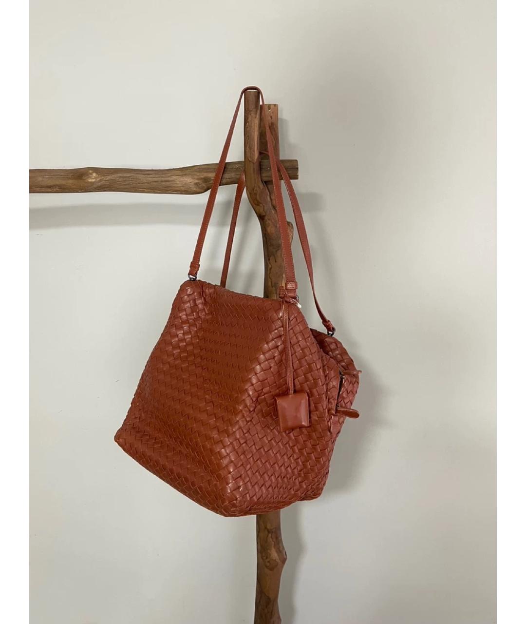 BOTTEGA VENETA Коричневая кожаная сумка через плечо, фото 9