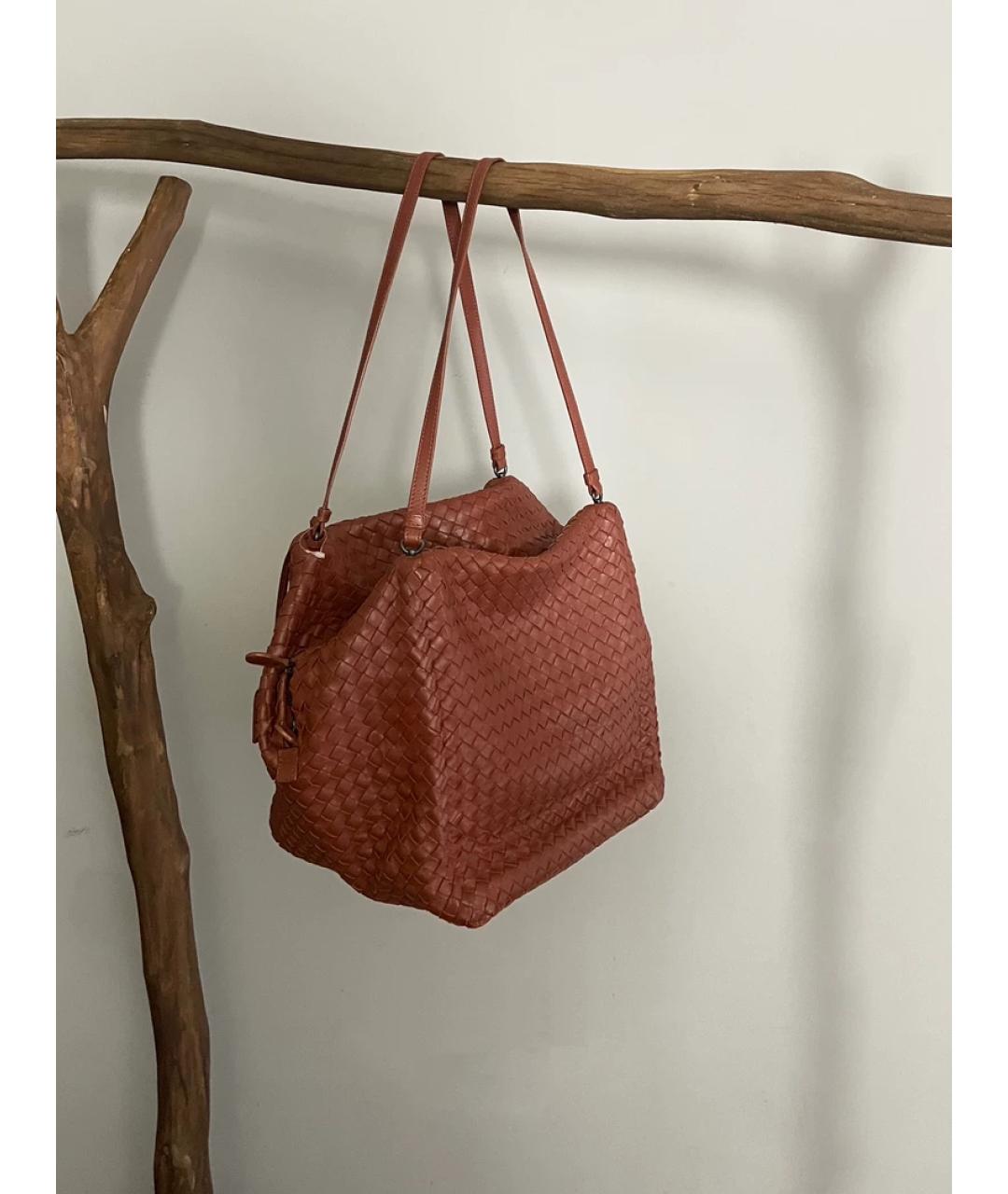BOTTEGA VENETA Коричневая кожаная сумка через плечо, фото 3
