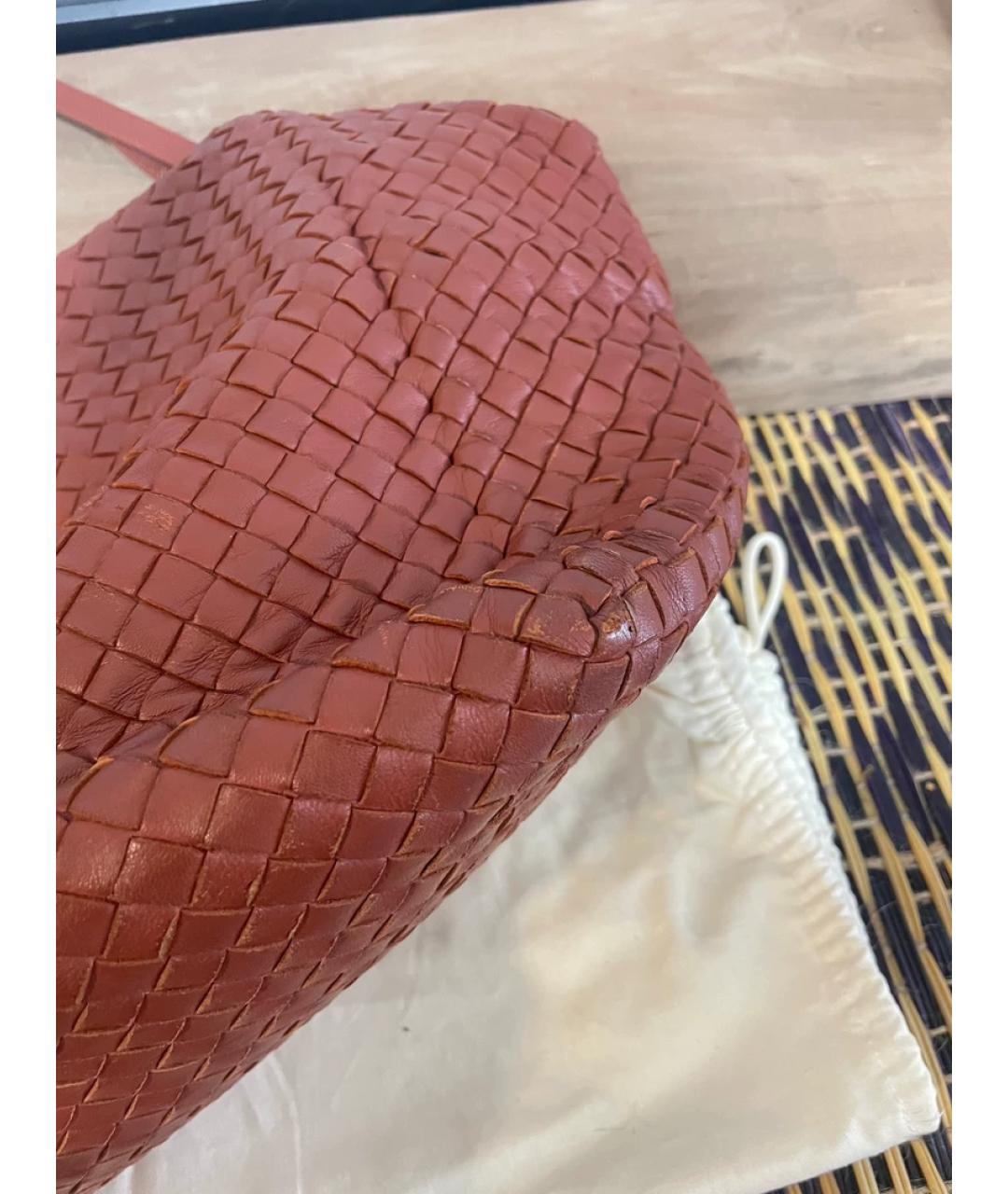 BOTTEGA VENETA Коричневая кожаная сумка через плечо, фото 4